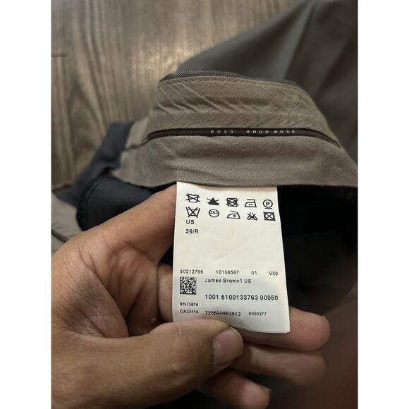 Hugo Boss Pants Mens 36R Gray Flat Front Polyester Suit Dress‎ Trousers - Picture 6 of 9